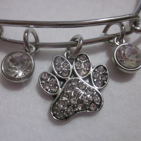 Bangle Paw Charm Bangle Bracelet. - Picture 2 of 3